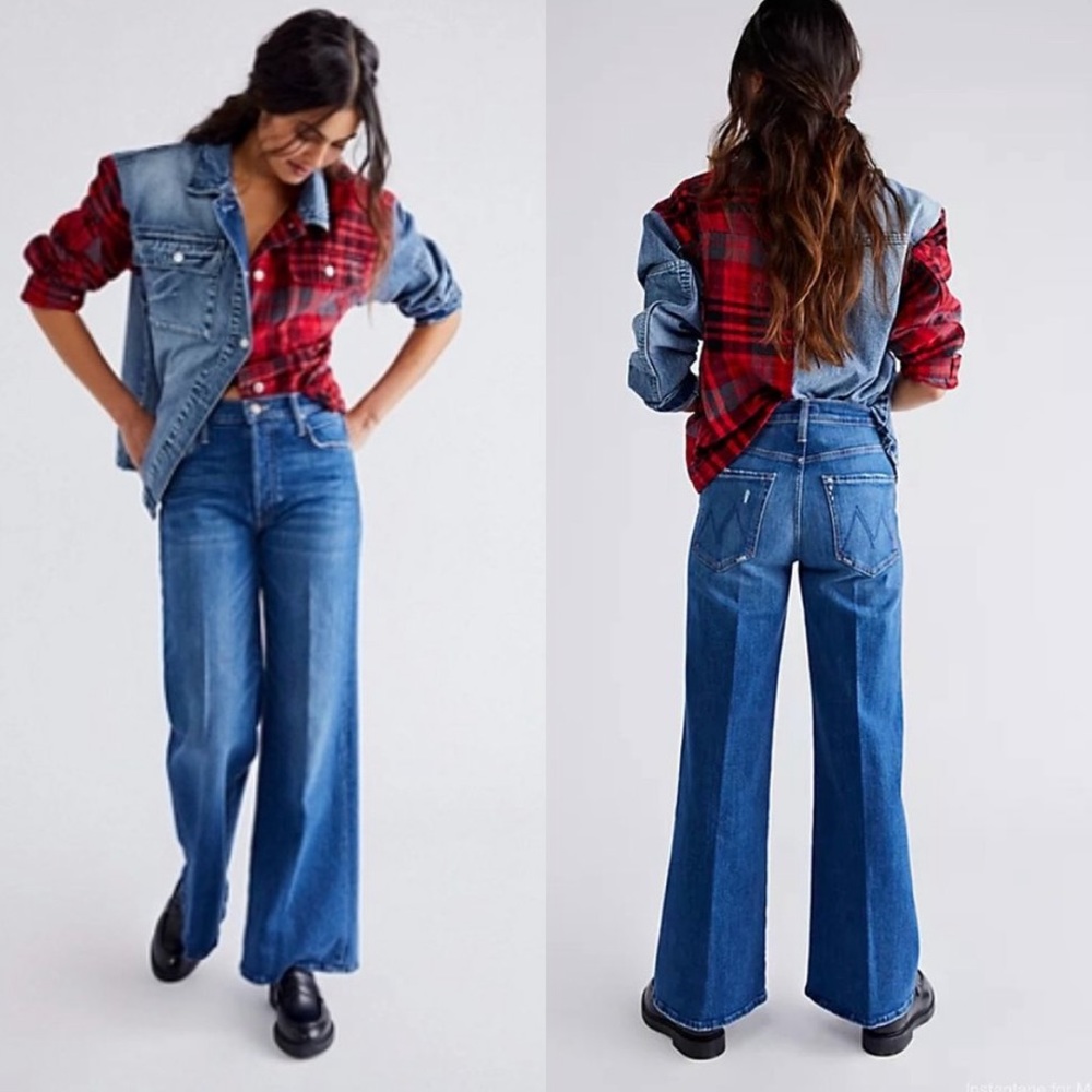 MOTHER Blue Flare & Wide Leg Jeans